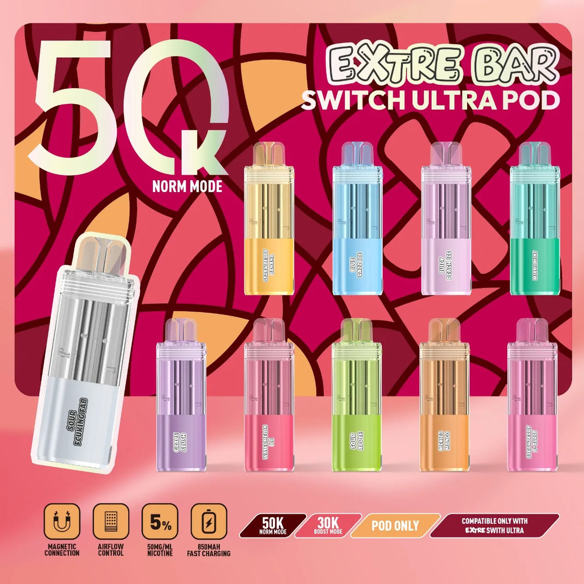 Extre Bar Switch Ultra Pod | 50,000 Puffs