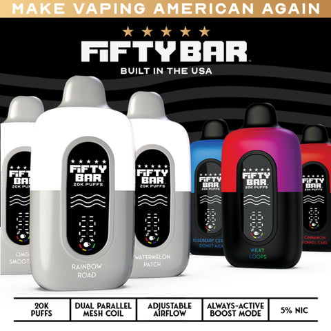 Fifty Bar | 20,000 Puffs | 5% | Type-C Rechargeable